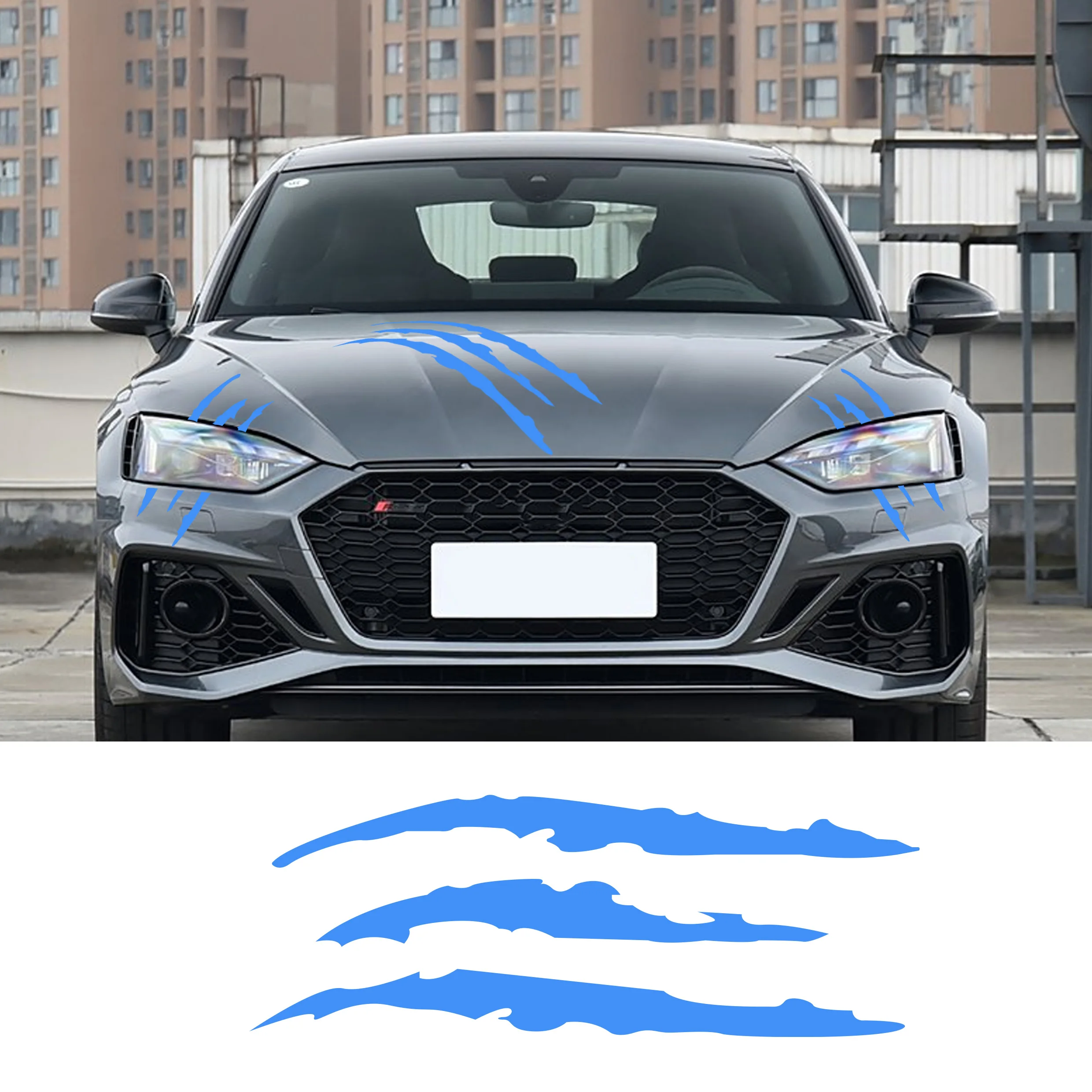 3pcs Monster Claw Marks Car Headlight Claw Marks Headlight Decal Car Sticker Stripes Scratch Vinyl Decal Universal For Most