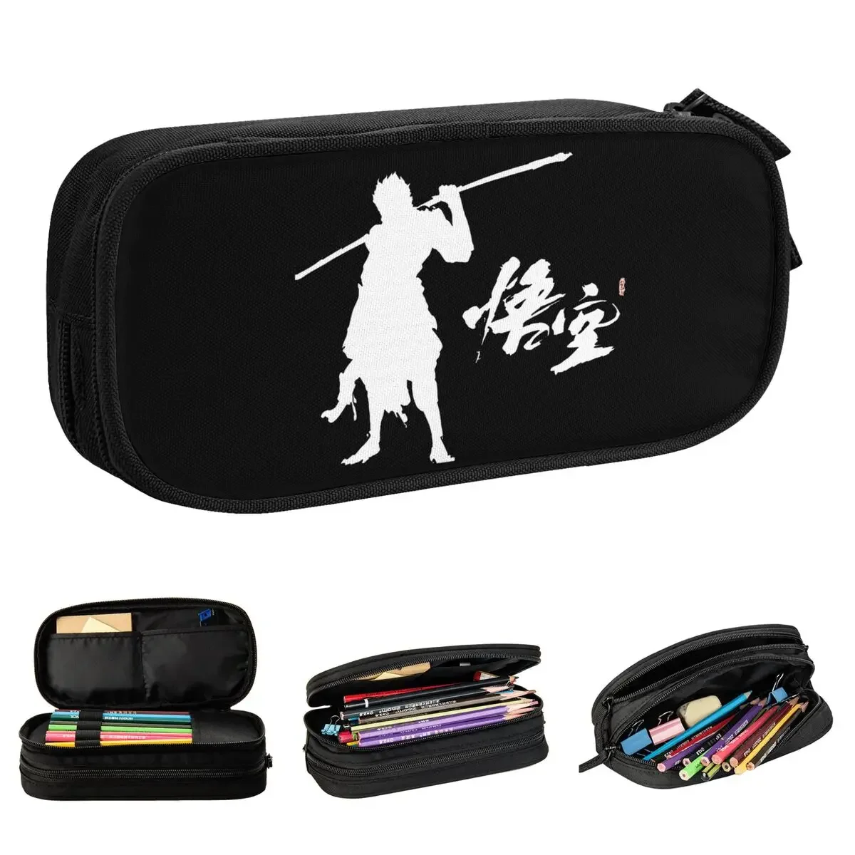 Black Myth Wukong Pencil Cases New Journey to the West Pen Bag Girls Boys Large Storage Office Gift Pencilcases