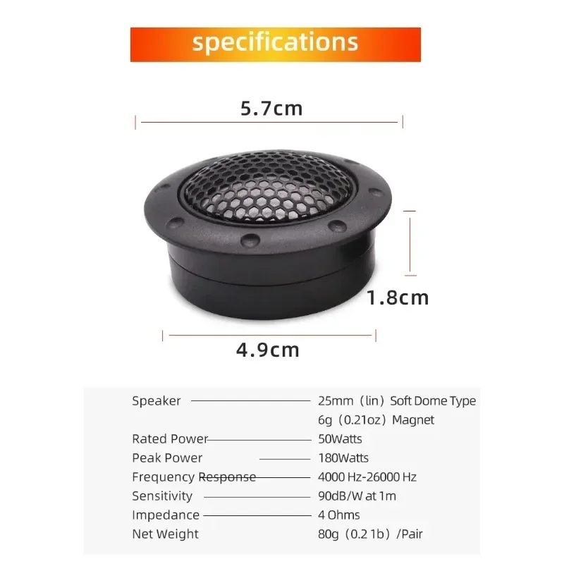 Car Tweeter Car Speaker Universal High Efficiency Speaker Super Loudspeaker Sound Car Tweeter Kit