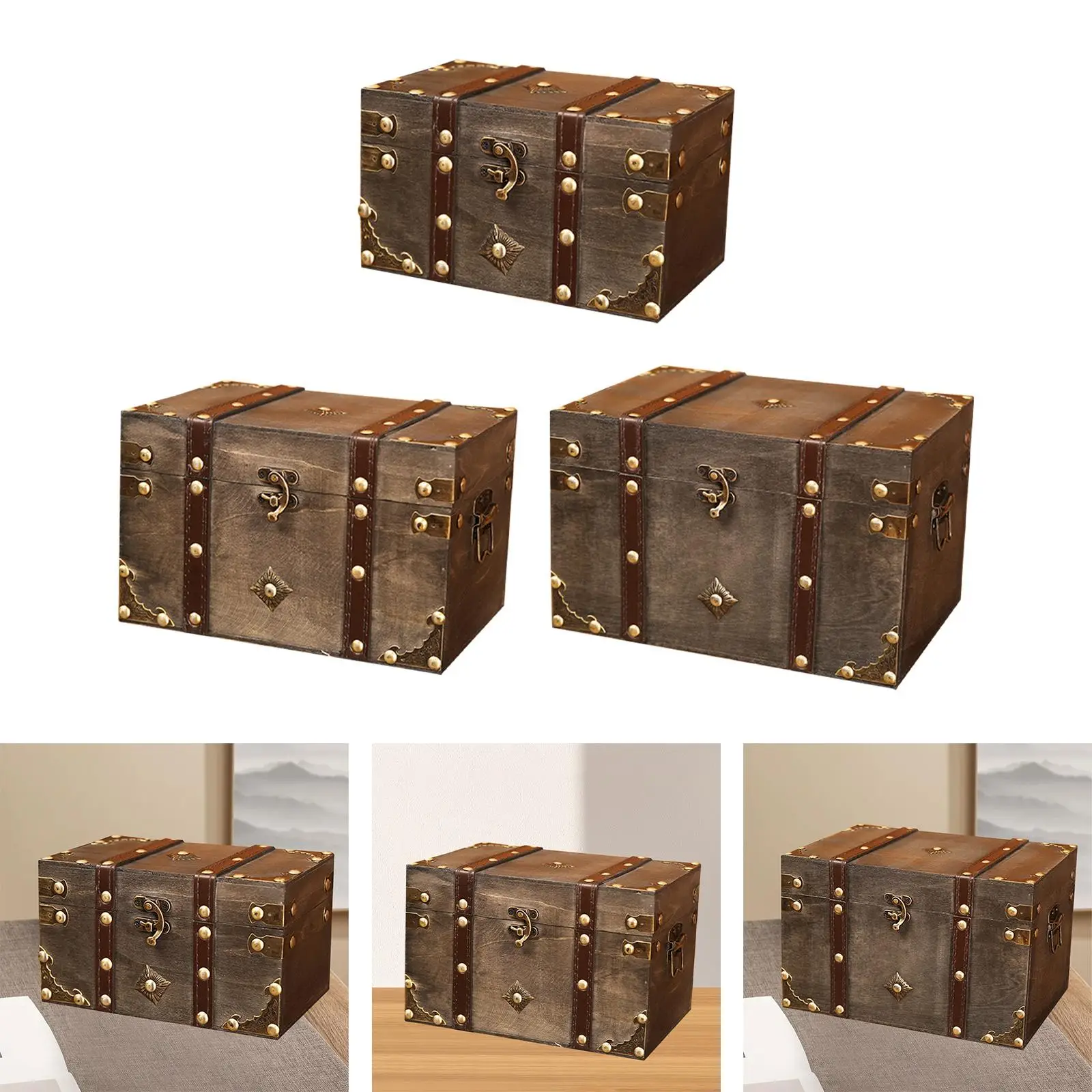 Vintage Storage Box Jewelry Storage Case Gift Collectible Treasure Chest Box Storage Box for Collection Small Objects
