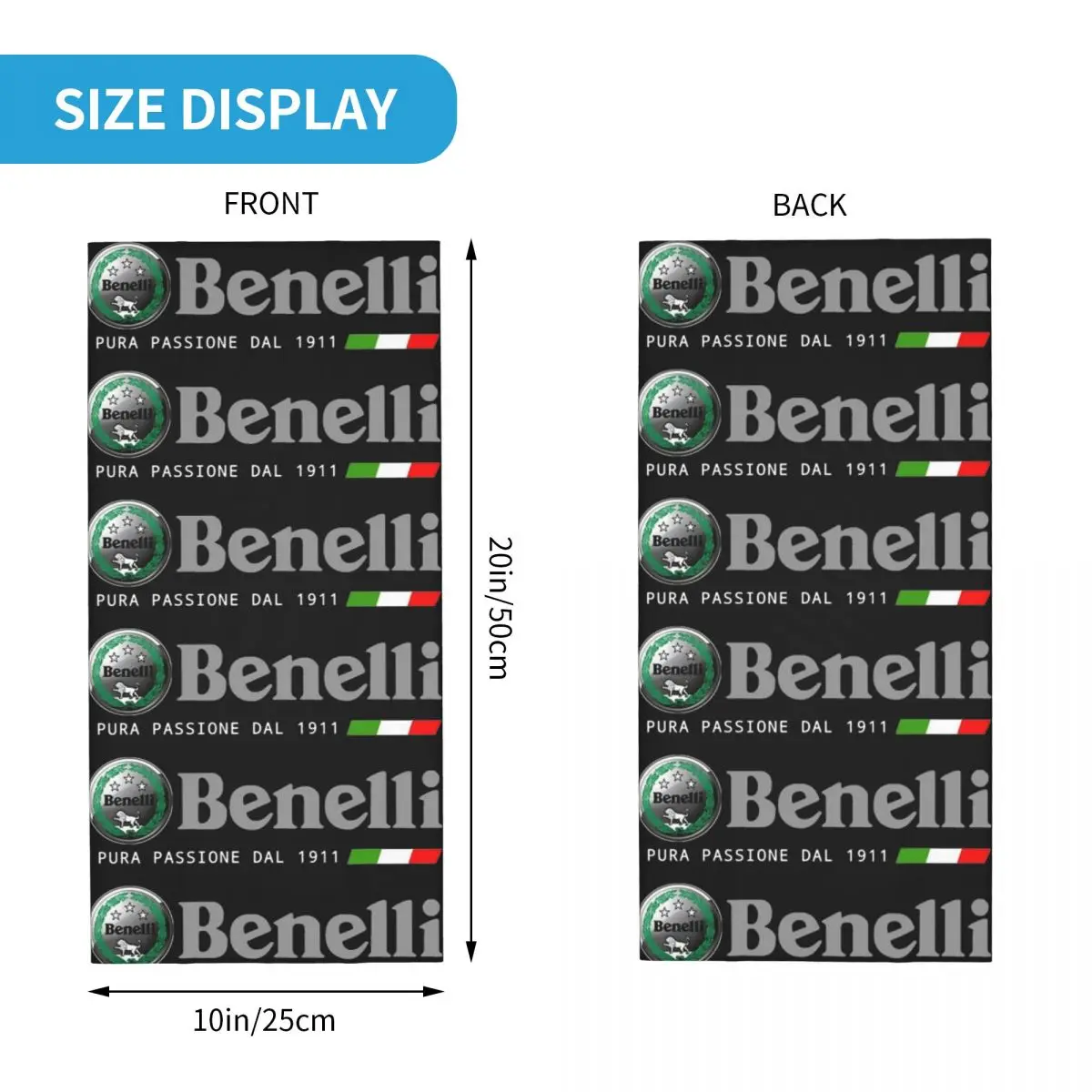 BENELLI-Cagoule de randonnée multi-usage pour hommes et femmes, masque imprimé, écharpe respirante, bandana, cou, design de moto, adulte