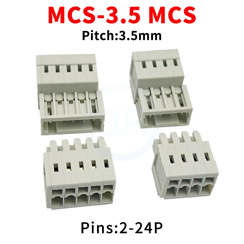 (10 pcs) MCS 3.5MM Solderless Spring Wiring Terminal Screwless Plug-in Connector MCS-3.5 2-24Pin
