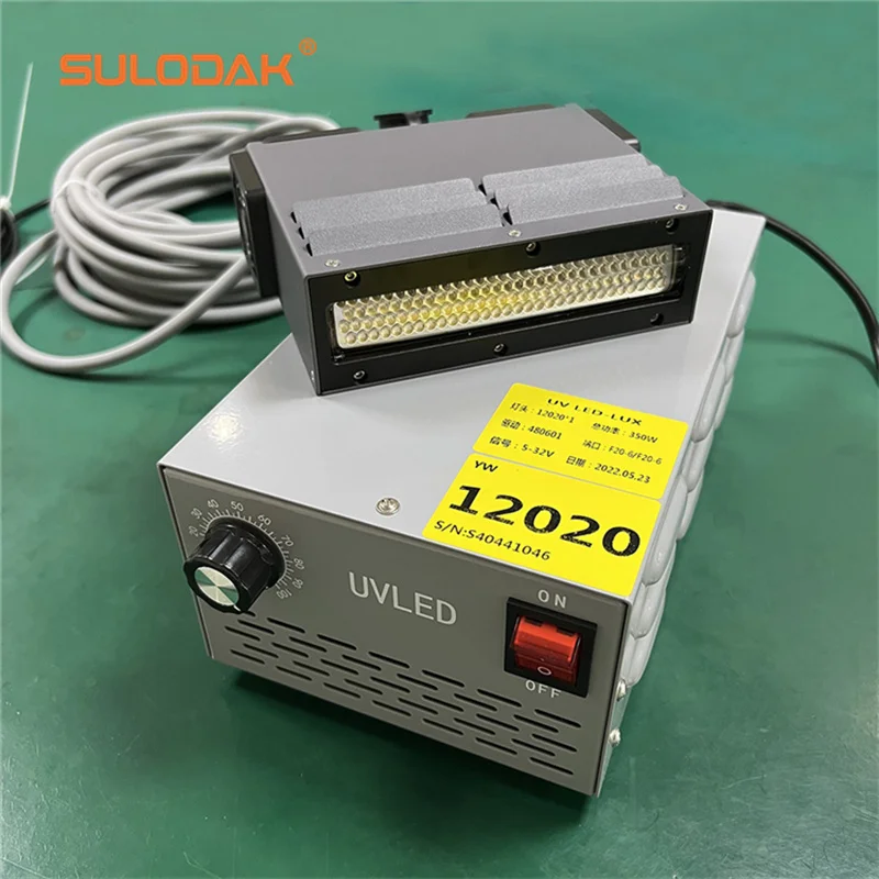 Air-cooled UV LED Lamp120*20mm and Electric box 400W Printer uv lamp for Flatbed Printing 395nm ink Cure /resin/varnish UV Light