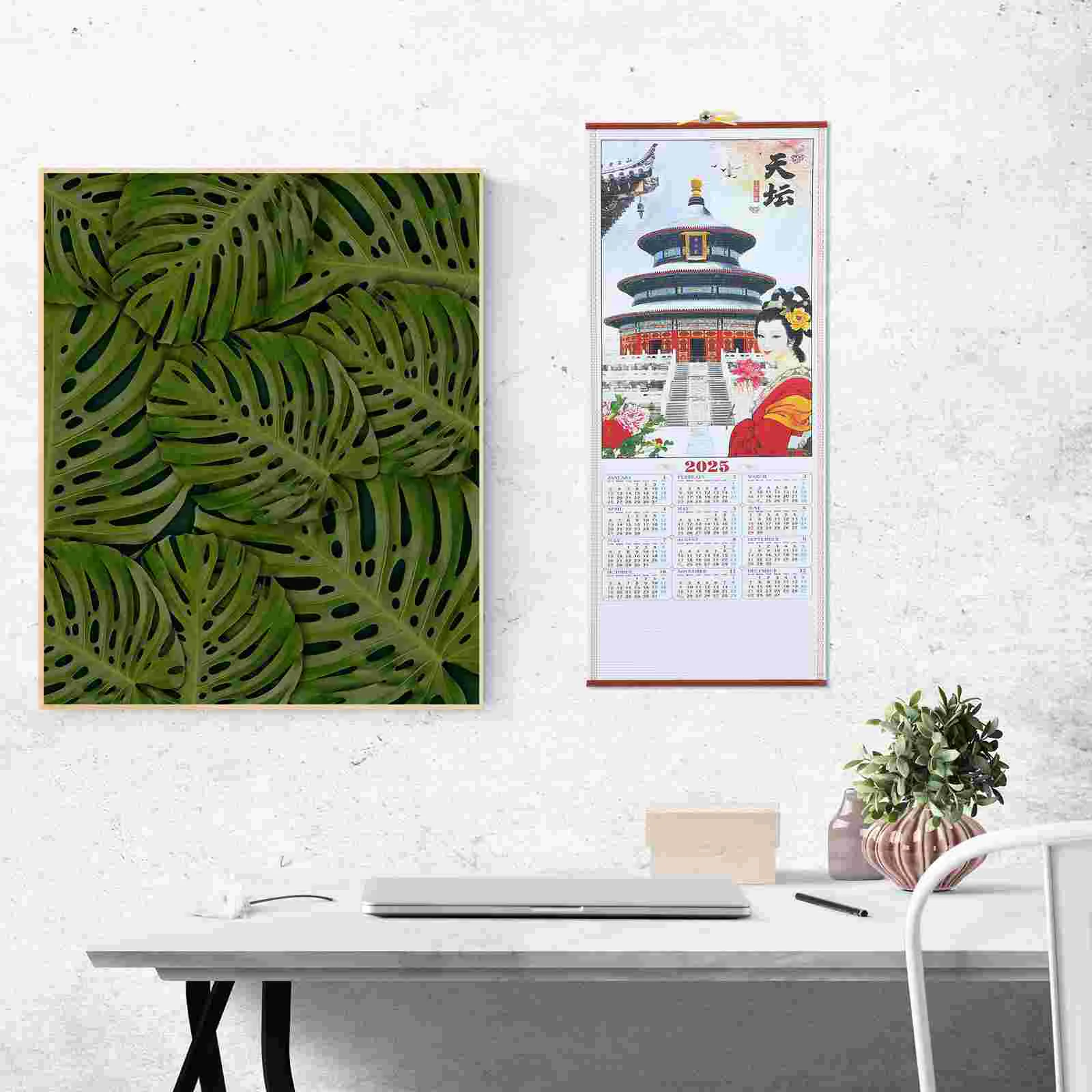 Year of The Snake Hanging Scroll Calendar Digital Desktop Advent for Children Decorations