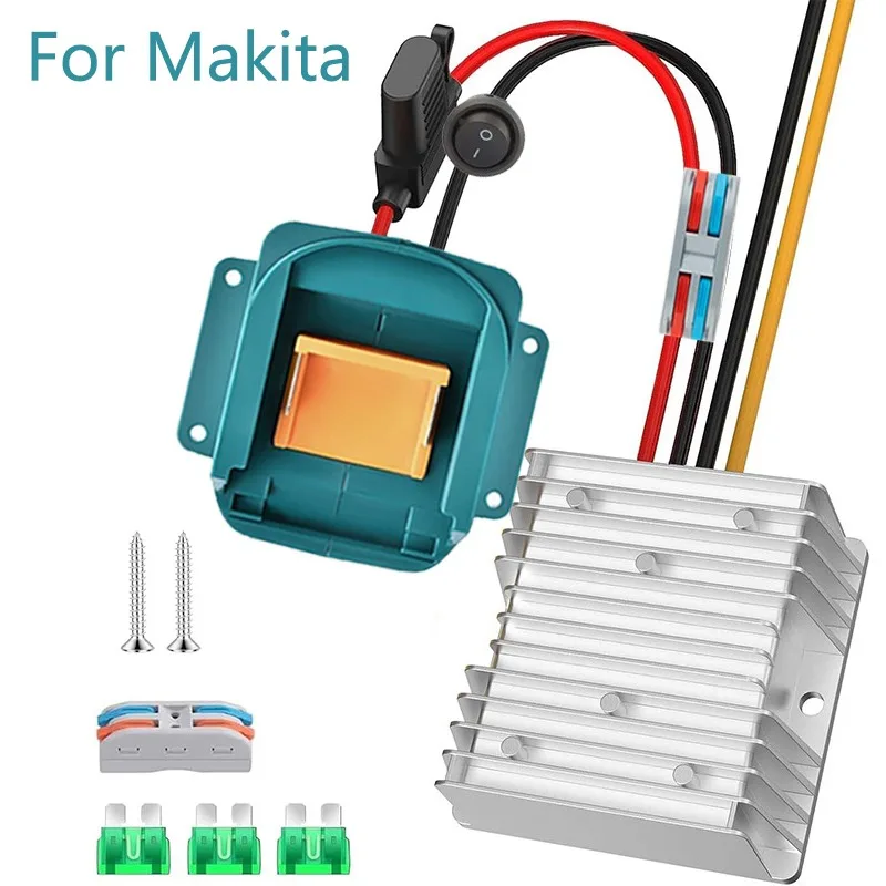 Buck Converter DC18/20V to 12V for Makita 18V Li-Ion Battery 240W 20A With Switch 30A Fuse DIY Power Adapter For Toy Cars