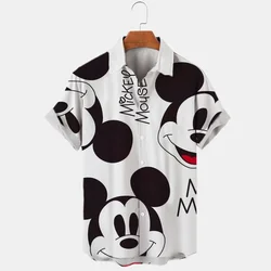 Miniso Gloednieuwe 3d Shirts Heren Disney Mickey Mouse Street Tops Schattige Cartoon 3d Bedrukte Shirts Heren Casual Mode-Shirts 2024