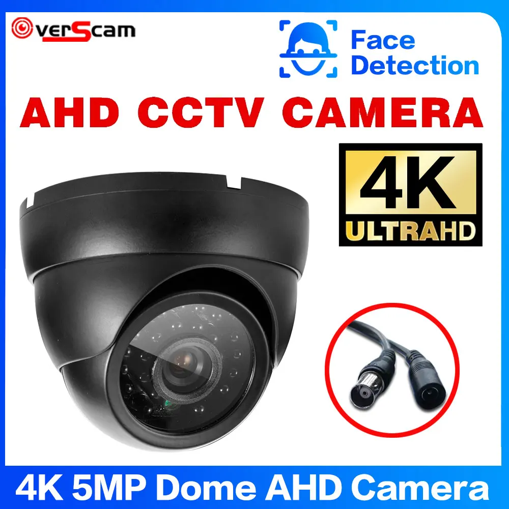 

4K Black Dome AHD Camera CCTV Security Surveillance Outdoor Waterproof 5MP 8MP CVI TVI Infrared Night Vision Home BNC Camera