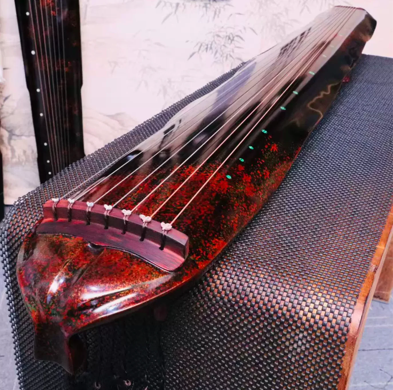 Jiaoye‑Style Guqin, Old Chinese Fir Wood, Pure Urushi Lacquer, Traditional Chinese 7‑String Instrument
