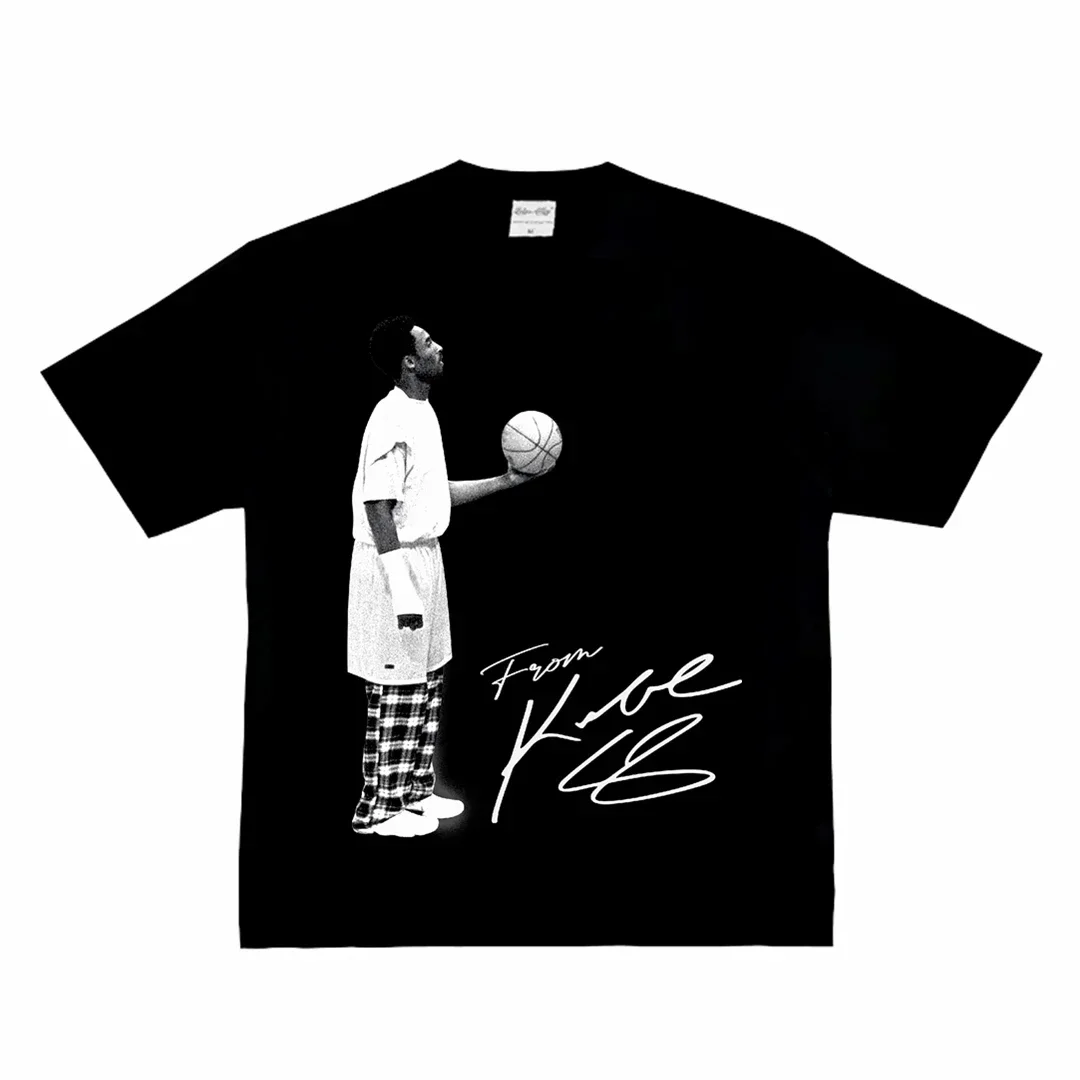 

Американская мужская футболка Kobe's Head Up, цифровая футболка из 100% хлопка для уличного баскетбола с короткими рукавами