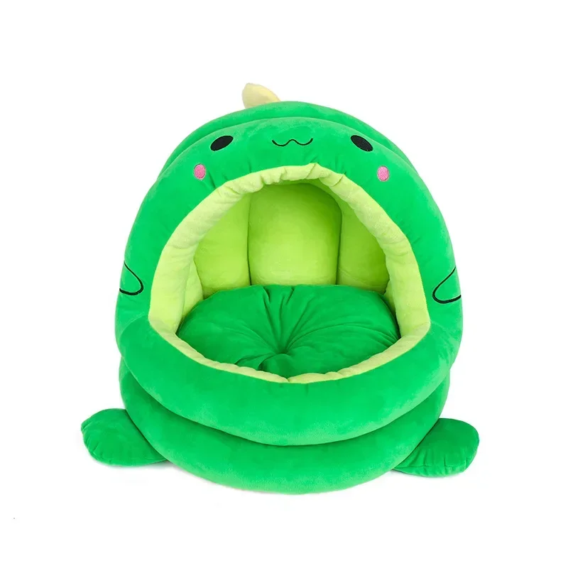 Cat Nest New L-shaped Pet Nest Semi Closed Dinosaur  Deep Sleep Nest Mat for Small and Medium-sized Dogs