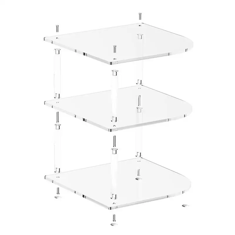 

Plate Organizer Kitchen Plate Clear Acrylic Rack 3-tier Multifunctional Corner Dish Organizer For Cabinet Kitchen Bathroom Bar