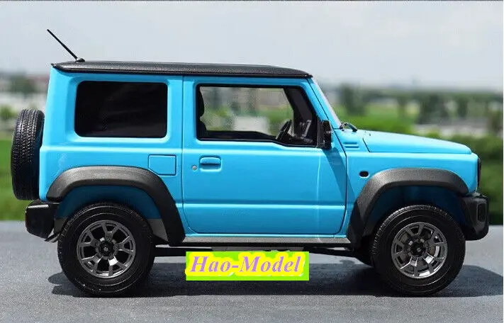 Carro LCD para suzuki jimny, 1:18, feito de liga metálica, modelo fundido, brinquedos para meninos, presentes de aniversário, exibição hobby, enfeites de coleção, azul