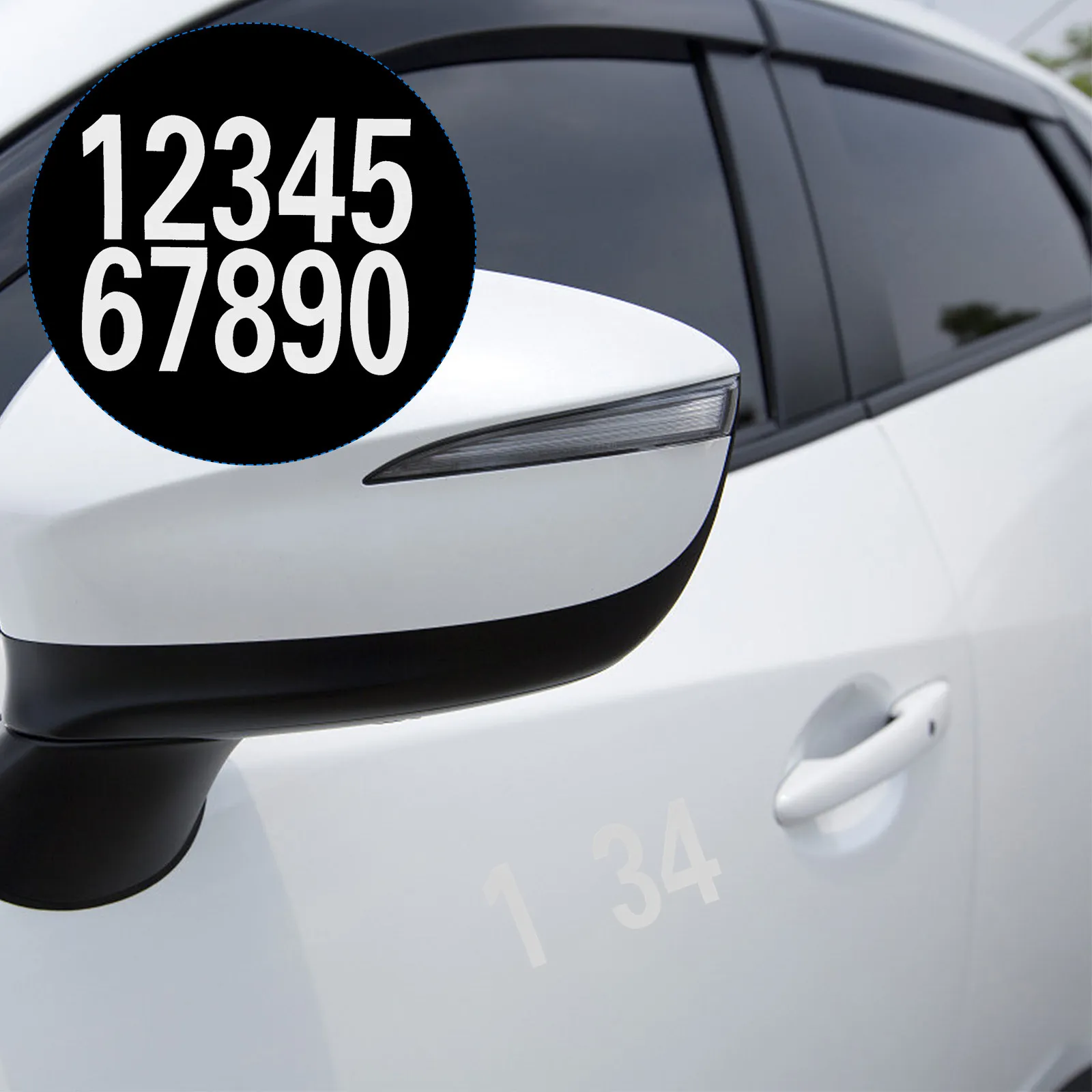 

4Sets Number Reflective Sticker Decal 0-9 Eco Friendly Pet Material Highly Visible Emergency Stop Alert for Mailbox Door House
