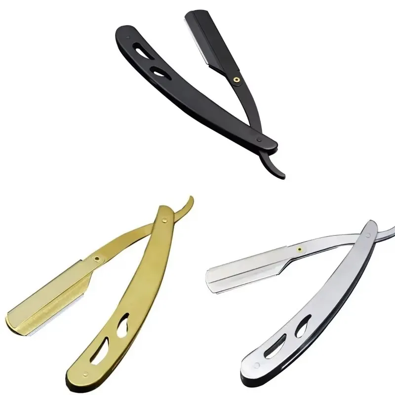 Men Professional Manual Shaver Straight Edge Stainless Steel Barber Razor Folding Shaving Shave Beard Cutter with Blade