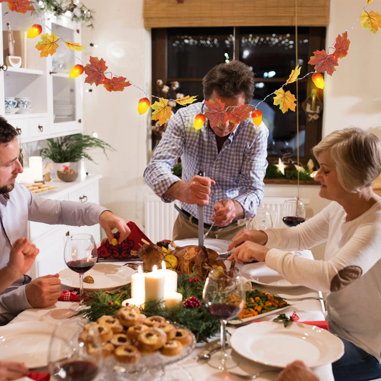 

2 Meter 10LED Maple Leaf Garland Lights Fall Decor Indoor String Lights for Thanksgiving Home Autumn Party Decoration