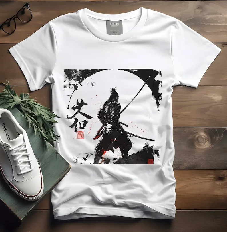 Camiseta samurai japonesa, camiseta unisex de algodón, inspirada en estampados antiguos, ideal para fanáticos de las artes marci
