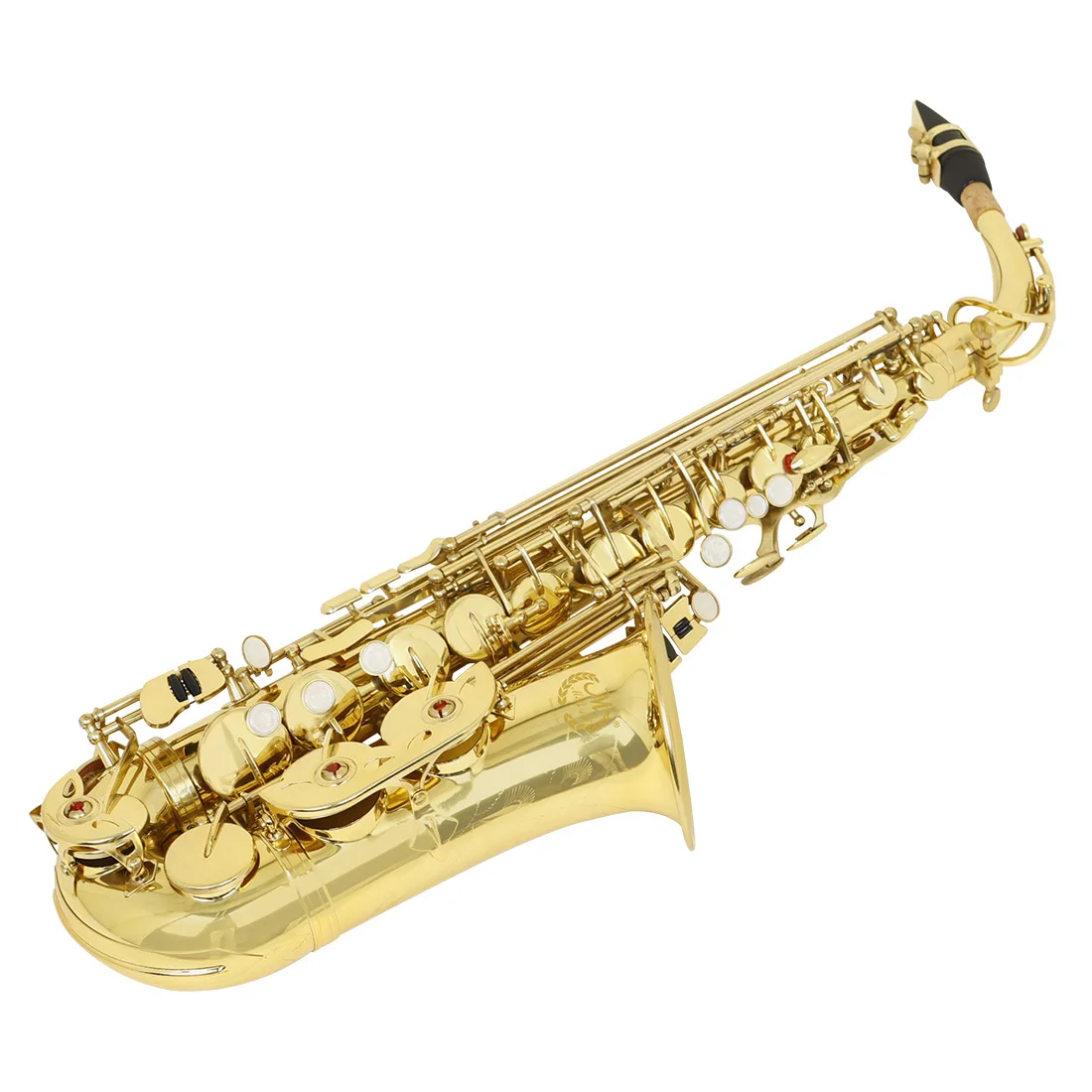 

Alto saxophone wind drop E lacquered gold brass engraved saxophone wind instrument beginner