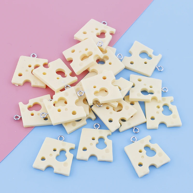 10pcs Resin Cheese Food Charms Pendant for Necklace Bracelet Earring Diy Jewelry Making Supplies Accessories Keychain Findings