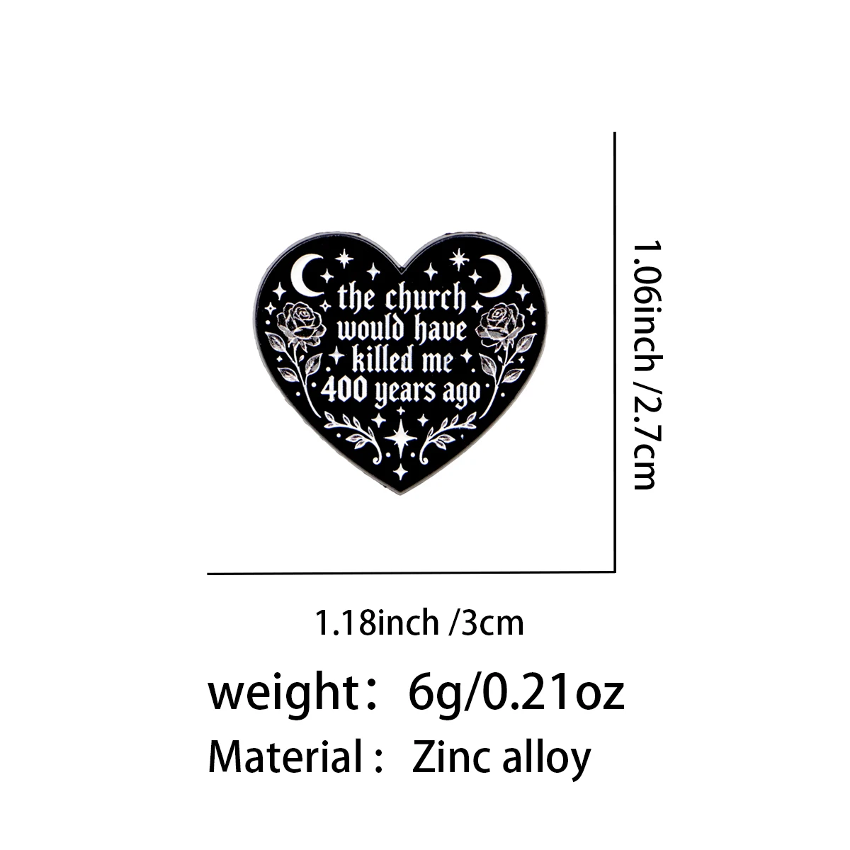 the church would have Enamel Pin Heart Quotes Brooch Pines Lapel Pins Badge Clothing Accessories Punk Jewelry Friends Gift