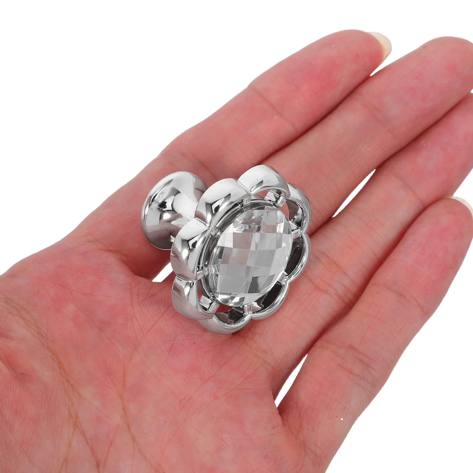 

12pcs Decorative Cabinet Knobs Flower Shape Rhinestone Pull Handles For Kitchen Wardrobe Drawers Furniture Upgrade Hardware