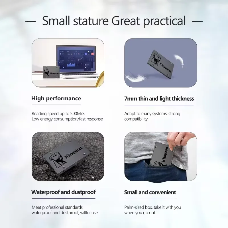 كينجستون A400 120 جيجابايت 240 جيجابايت 480 جيجابايت 960 جيجابايت KC600 SSD 1 تيرا بايت 256 جيجابايت 512 جيجابايت 2 تيرا بايت SATA 3 2.5 محرك أقراص الحالة الصلبة الداخلي HDD القرص الصلب HD SSD