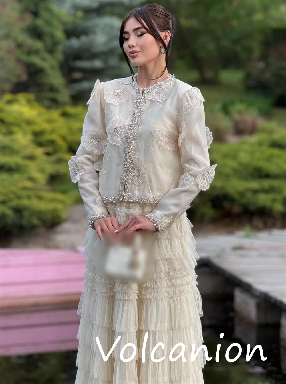 Robes longues personnalisées en mousseline de soie, Style moderne, plissées à paillettes, ligne a, col rond, sur mesure, pour occasions assorties