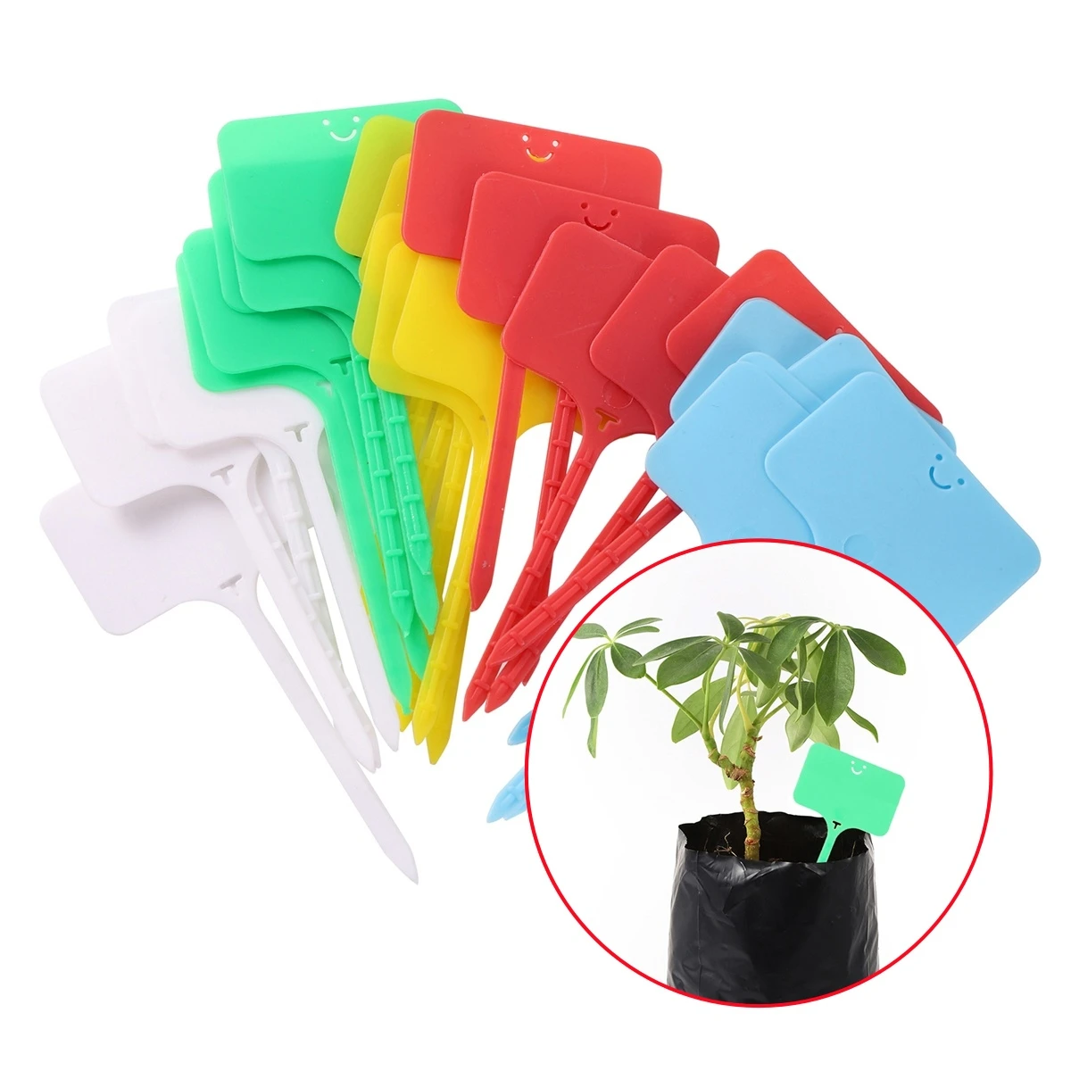 T-shape Waterproof Plant Label 99mm Garden Orchard Flower Vegetable Fruit Bendable Marker Tag Succulent Classification 20/50Pcs