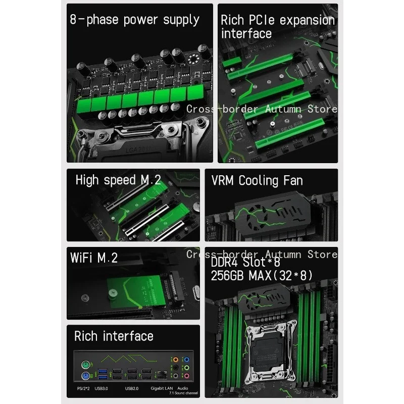S-T X99 MR9S ATX Motherboard  FOR LGA 2011-3 Supports TPM 2.0 FOR Intel Xeon E5 V3/V4 CPU DDR4 RAM Memory