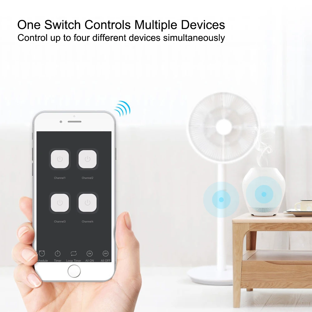 Tuya Smart Switch 4CH Relay Module Home Automation DC5V 7-32V AC 220V RF433Mhz Remote Control 4 Gang Work With Alexa Smartlie