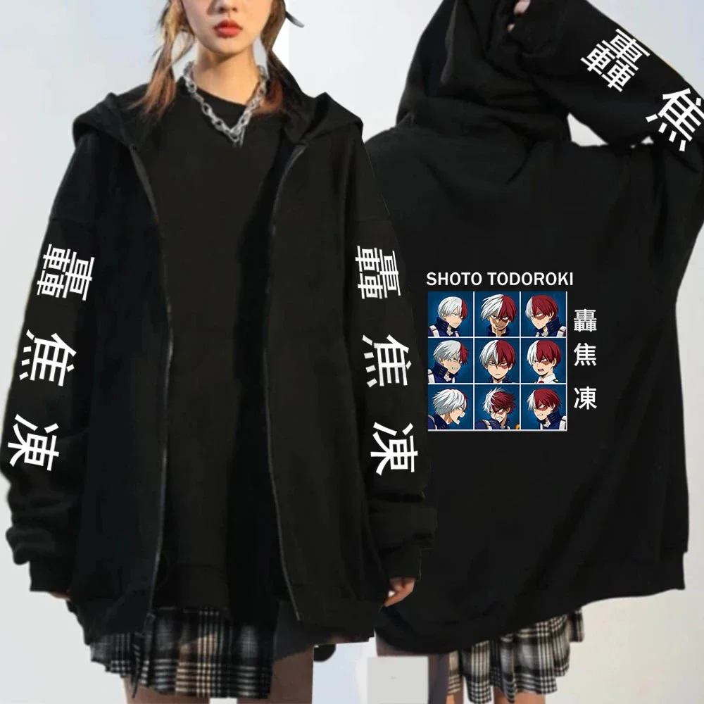 Sudadera con capucha con cremallera de My Hero Academia Himiko Toga, ropa para mujer, Manga Bakugo, Cosplay, sudaderas con capucha para hombre, chaqueta ZIP Up a la moda