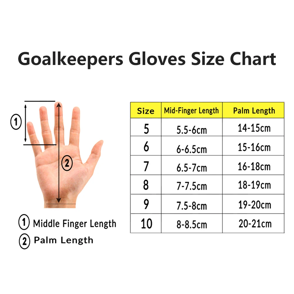 Goalkeeper Gloves Strong Grip for Soccer Goalie Goalkeeper Gloves with Size 6/7/8/9/10 Football Gloves for Kids Youth and Adult