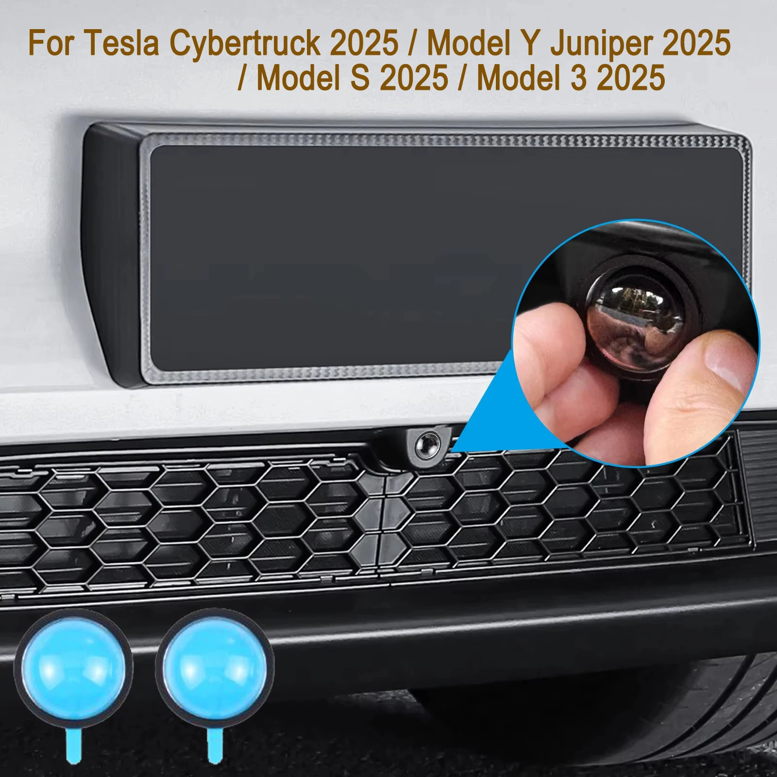Front Bumper Camera Lens Guard PC Protector For Tesla Cybertruck / Tesla Model Y Juniper/ Model S / 3 2025 Lens Protection Cover