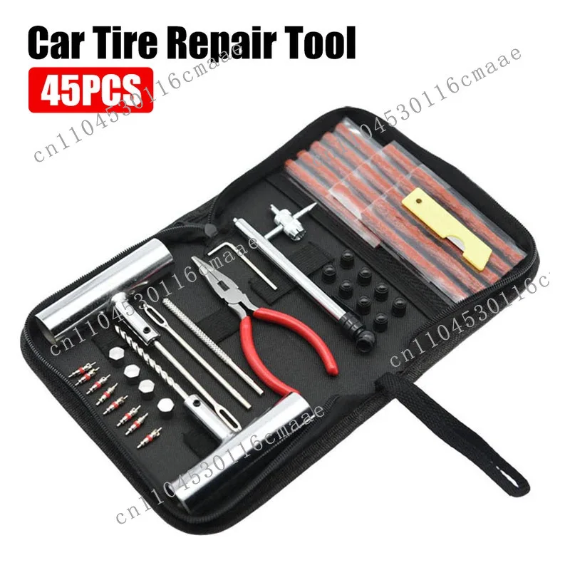 

Tyre Repair Kit Puncture Plug Set Auto Bike Tire Repair Car Tire Change Tools Motorcycle Car Accessories 45pcs Studding Set