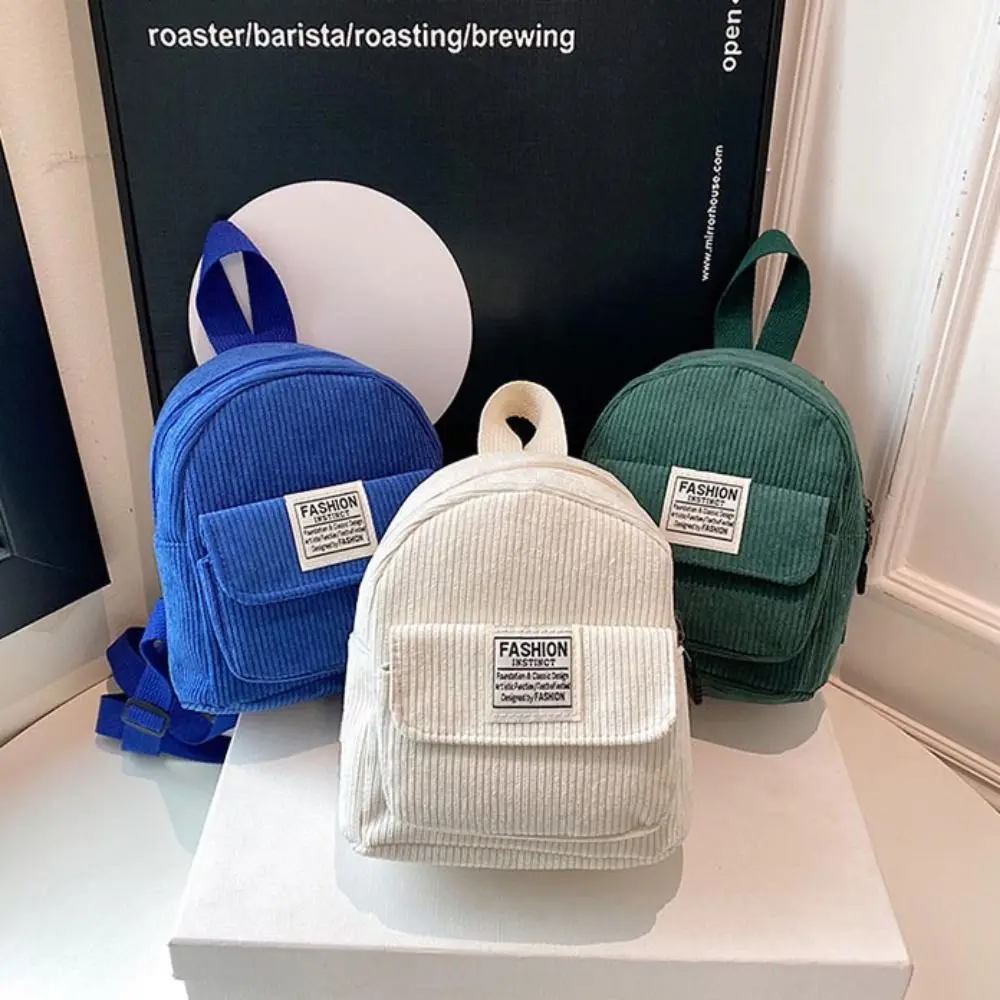 

Casual Phone Bags Corduroy Backpack Korean Style Handbag Mini Shoulder Bags Solid Color Rucksack Women School Bags Women