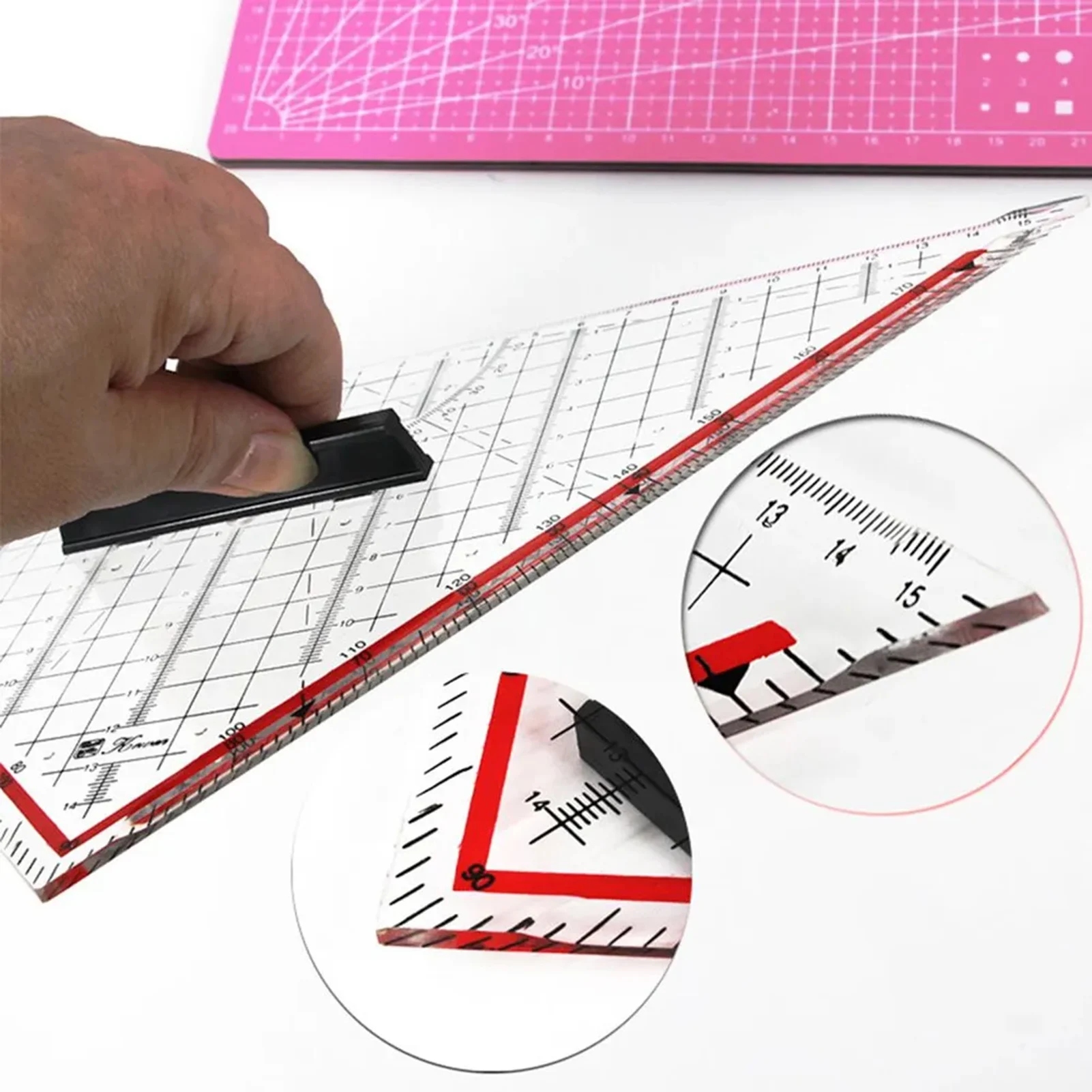 Geometry Triangle Ruler Ergonomic Drafting Tool for Technical Drawing Plastic Isosceles Template for Architects Students