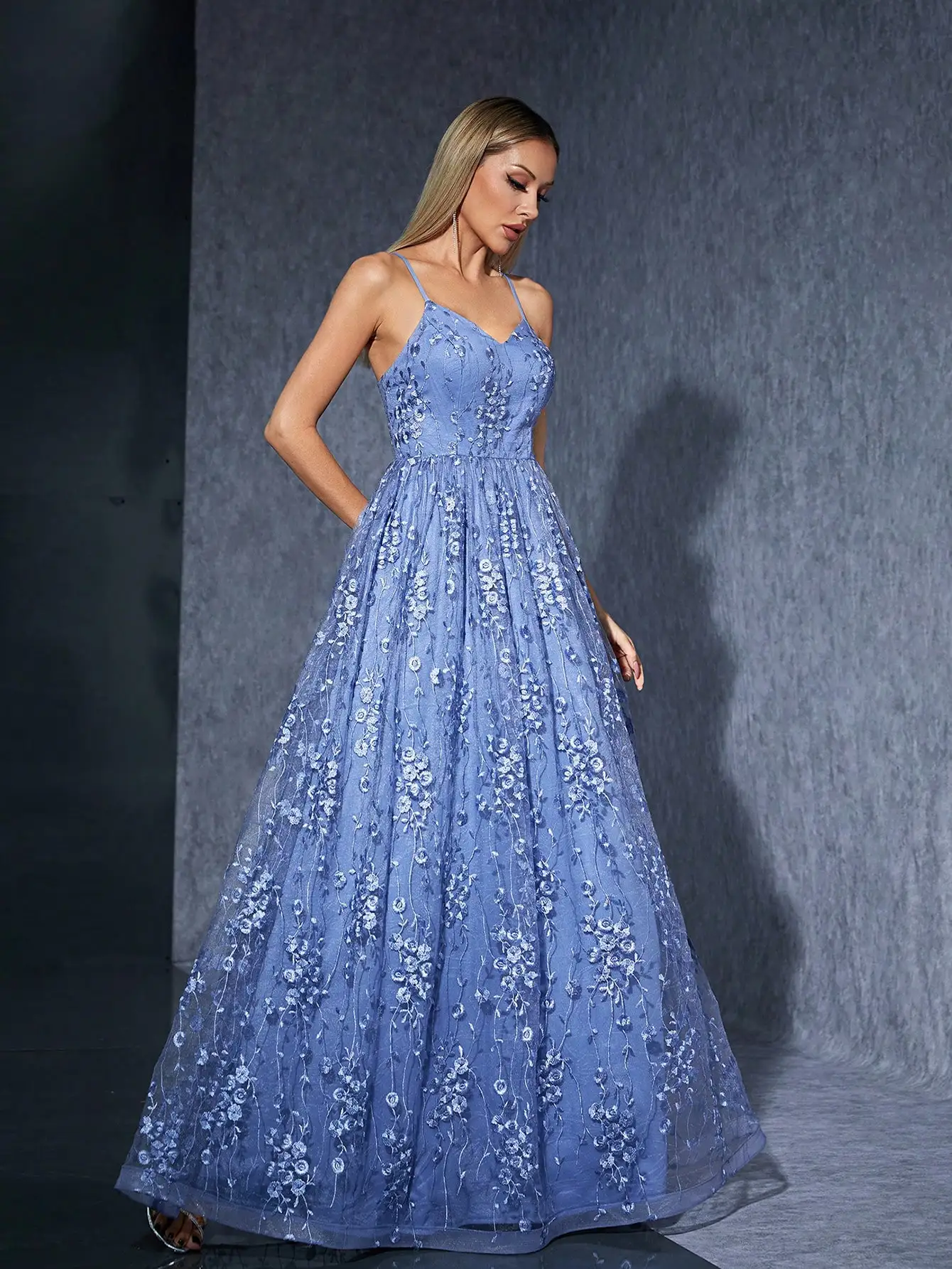 MGIACY   (no positioning flowers) drawstring embroidered lace full skirt