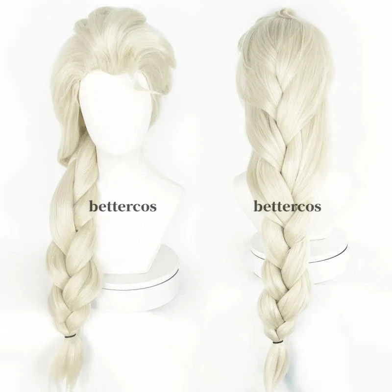 

Elsa Wig Synthetic Blonde Braid Styled Cosplay Wigs Halloween Carnival Party Play Role + Wig Cap