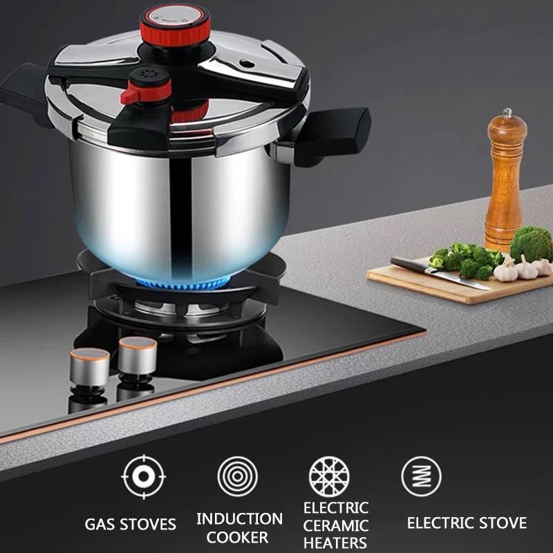 Stainless Explosion-Proof Thickened Steel Pressure Cooker Household Large Capacity Pressure Cooker Induction Cooker Universal