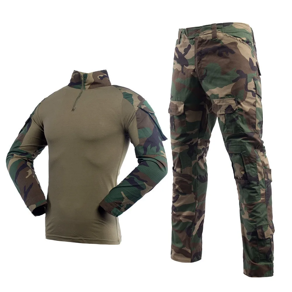 Tactical Uniform Set, Outdoor Camouflage Suit, Hunting Shirt, Pants, Training Air Soft Color Elastic Clothing Set