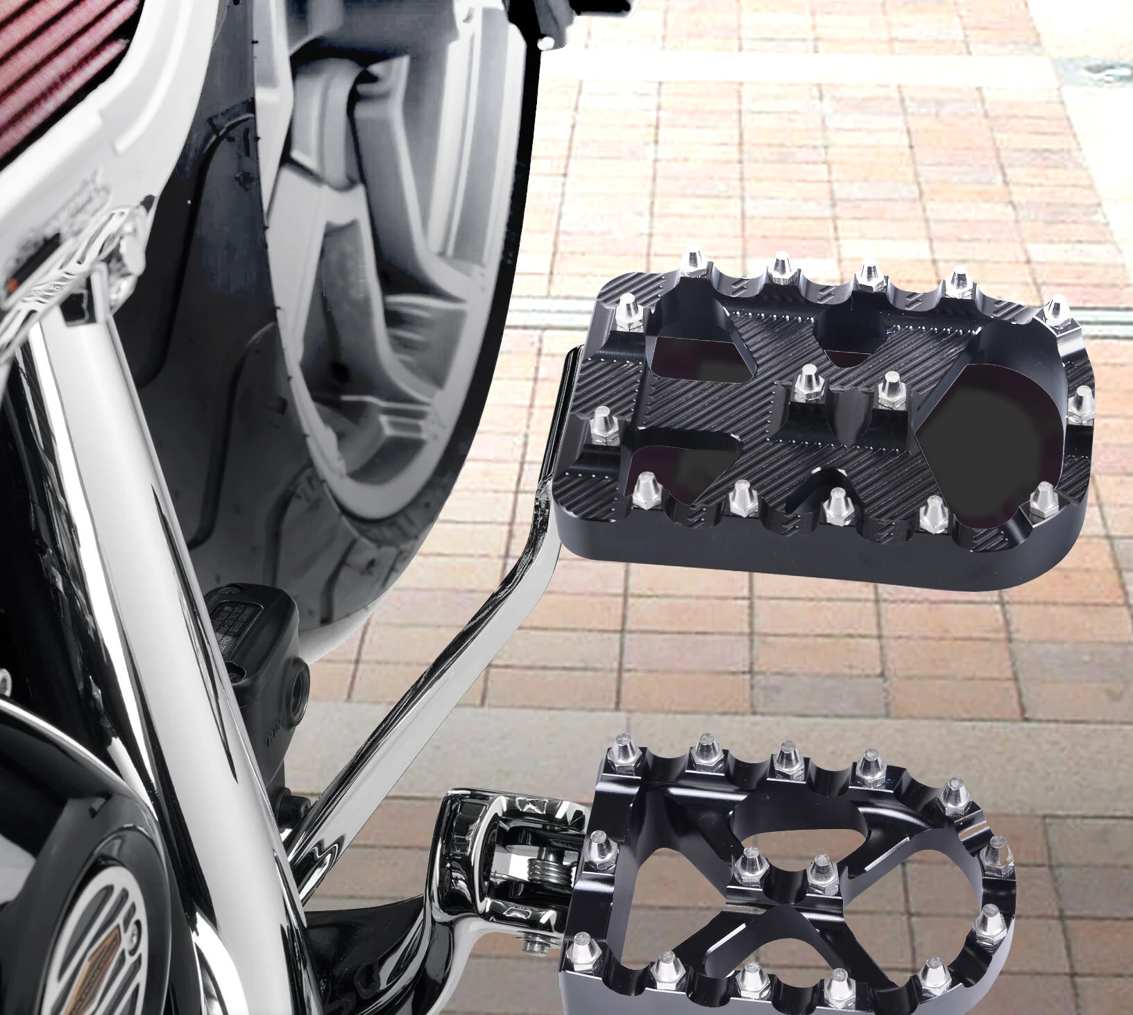 دراجة نارية أوتاد القدم مسند القدم بدال فرامل منصات غطاء ل هارلي سوفتيل التراث سبرينغر فات بوي ديلوكس FLSTN الطريق الملك FLHR #3