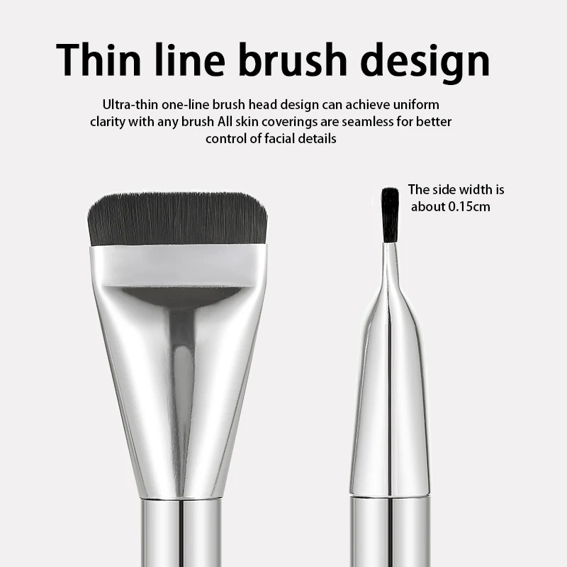 One Line Foundation Brush Ultra-thin Traceless Concealer Brush Mask Brush Flat Head No Powder Soft Hair Beauty Tools MakeupBrush