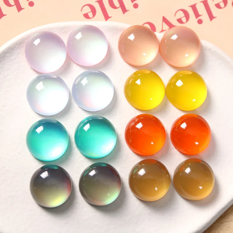 

Candy Color Mirror Laser Half Round Resin Charms DIY Earrings Hair Clip Phone Case Craft Accessories