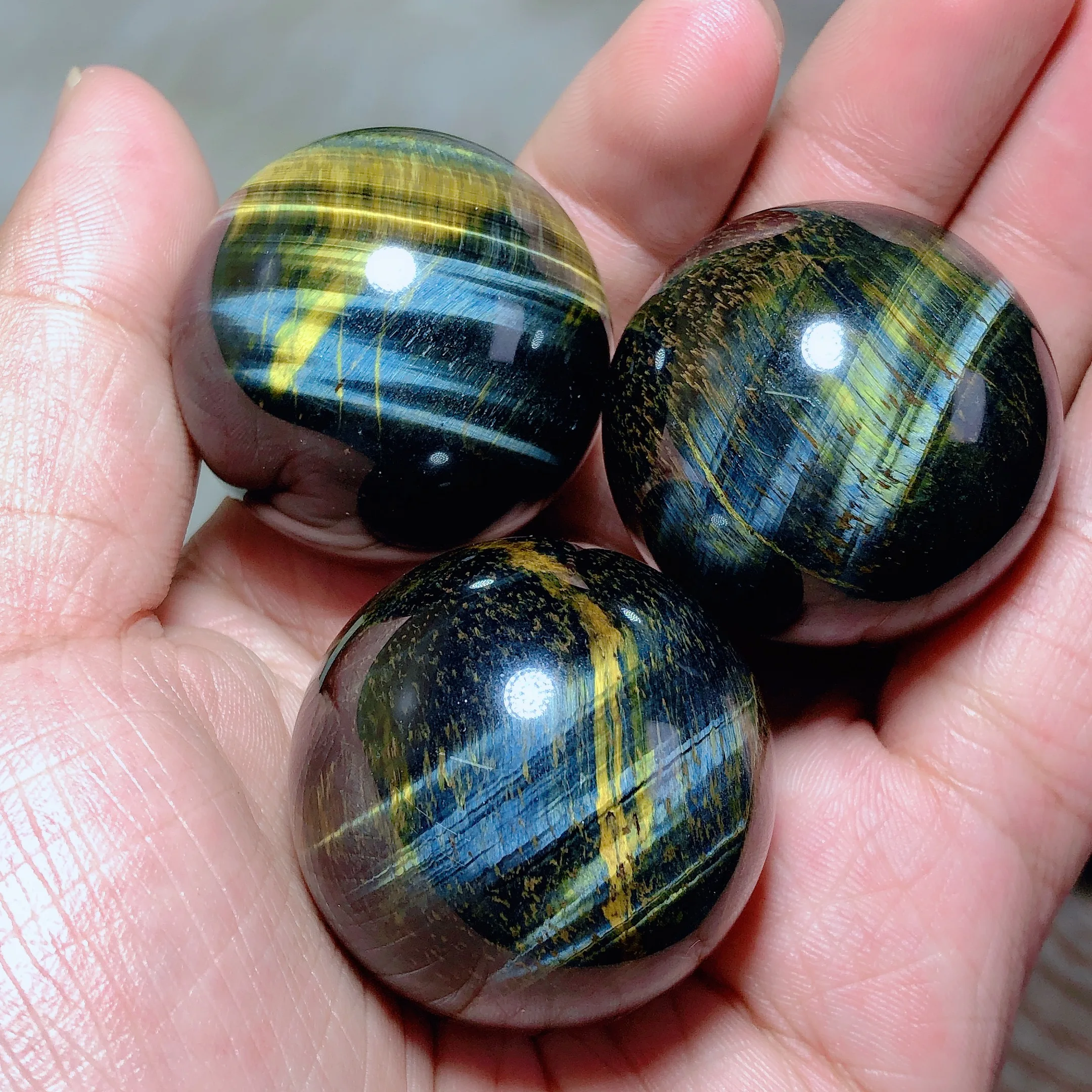 Healing High Quality Natural Crystal Tiger Eye Sphere Small Ball Polished Reiki Gemstone Energy For Home Decoration Gift