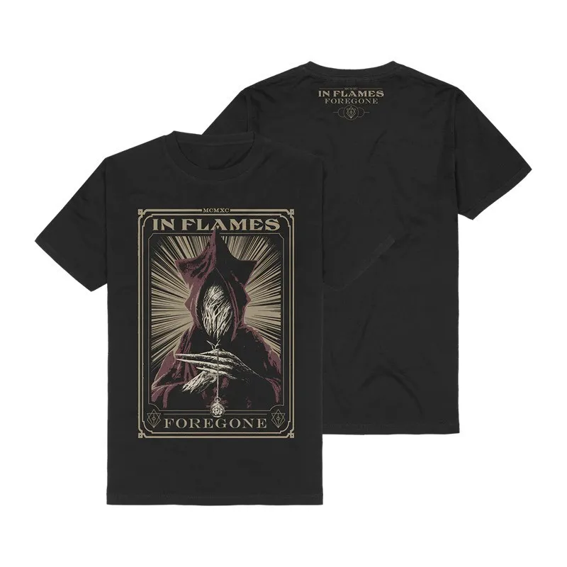 In Flames - Loose Retro Men's Pure Cotton Short-Sleeved T-Shirt for Summer in Swedish Melodic Metal Rock Style