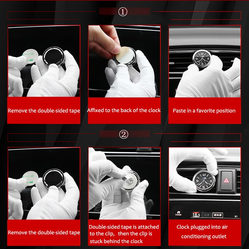 Car Clock Watch Modified Car Interior Electronic Quartz Watch Car Decoration with logo For BMW Toyota Benz Audi Nissan Peugeot