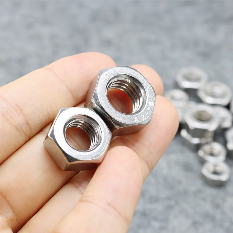 Mur Baut Heksagonal Baja Tahan Karat UNC 304 4-40 6-32 8-32 10-24 12-24 1/4-20 3/4-16 5/16 3/8 Inci Ulir Mur Heksagonal untuk Sekrup Baut