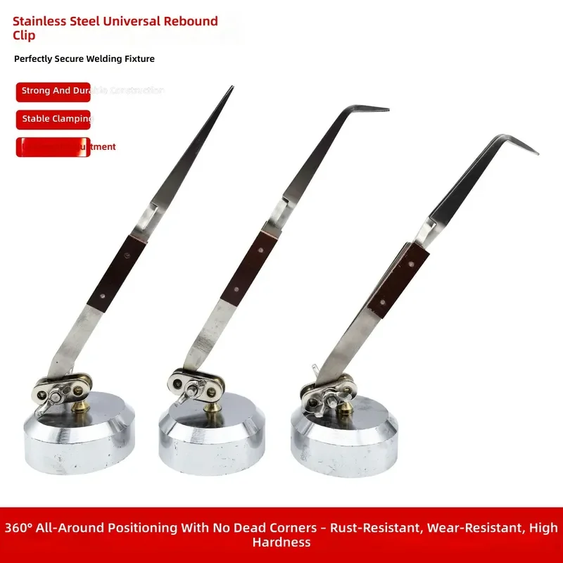 for Rebound Clip Universal Welding Fixture Non-slip Metalworking Jewelry Tweezers Straight Curved Nozzle Firm Bracket Tool