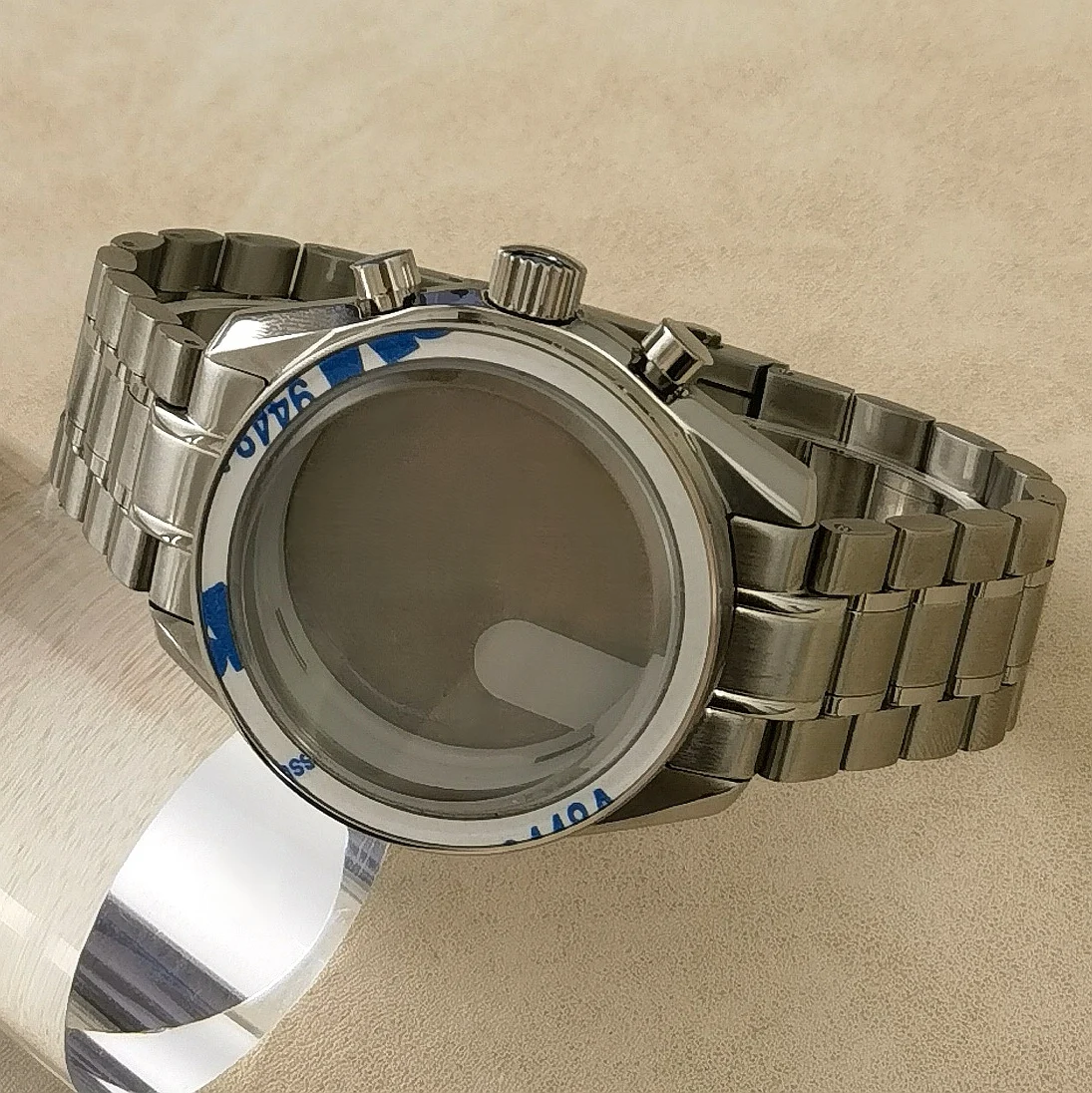 Корпус из нержавеющей стали VK63, 40 мм, ремешок Moonswatch, стильная задняя крышка с луной, подходит для VK63, кварцевый механизм, серебристые аксессуары для часов