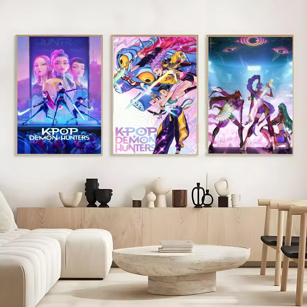 KPop D-Demon H-Hunters Poster Frameless Poster Self-adhesive Art Waterproof Paper Sticker Coffee House Bar Room Wall Decor