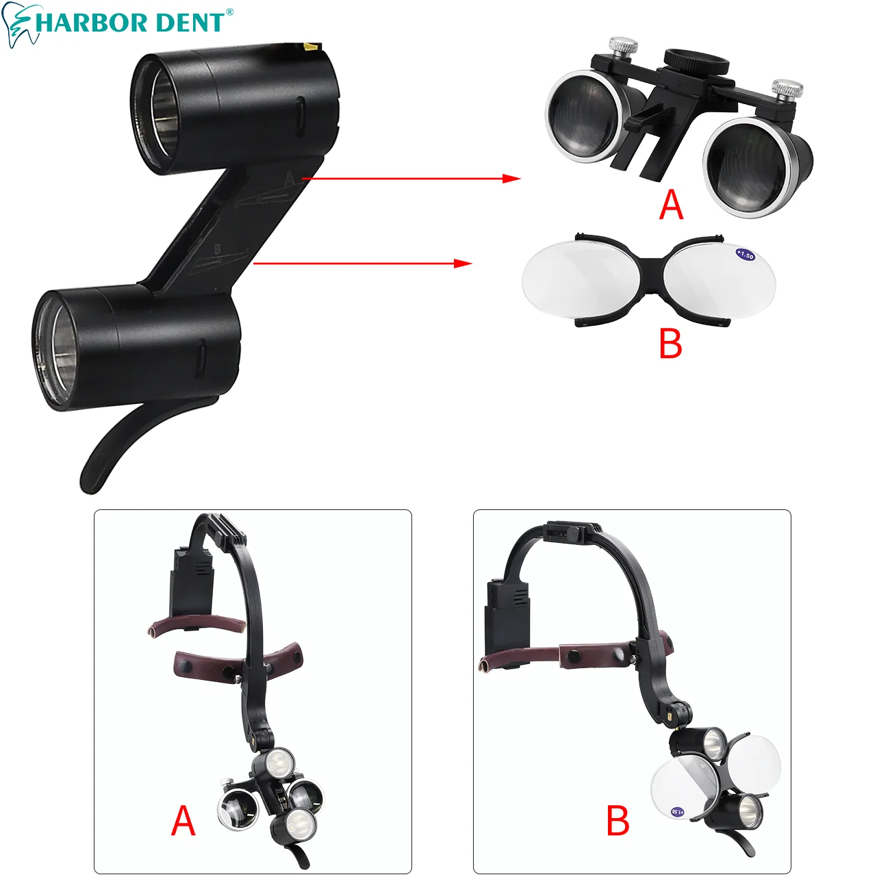 Dental LED Head Light 2.5X 3.5X Lamp Dentisit Surgical Headlight Magnification Binocular Loupes For Lab Equipment